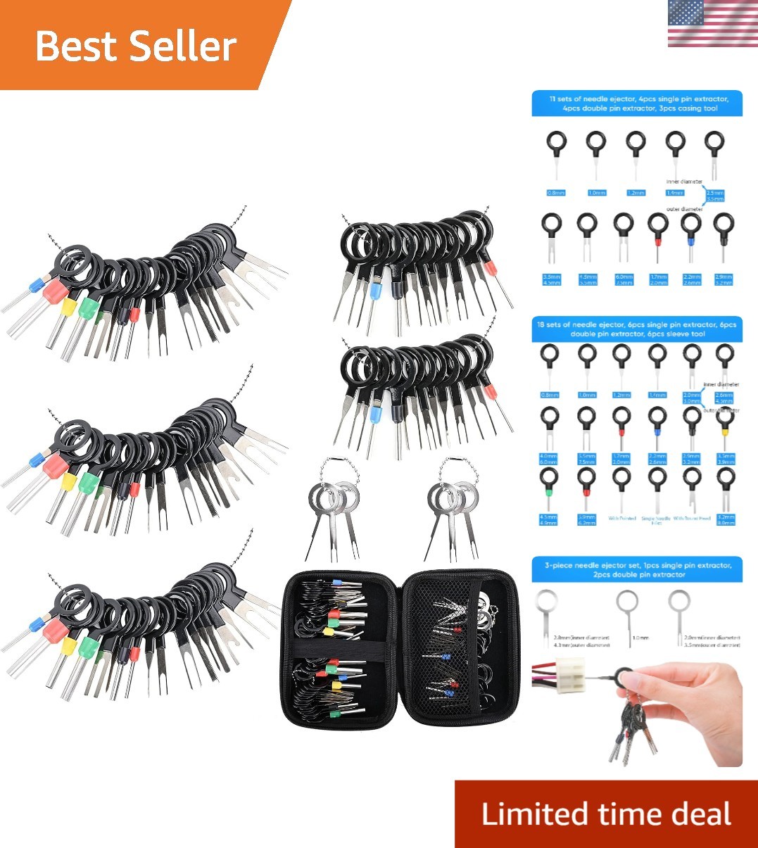 High-Quality Depinning Tool Set with Protective Case – 82-Piece Electrical Kit