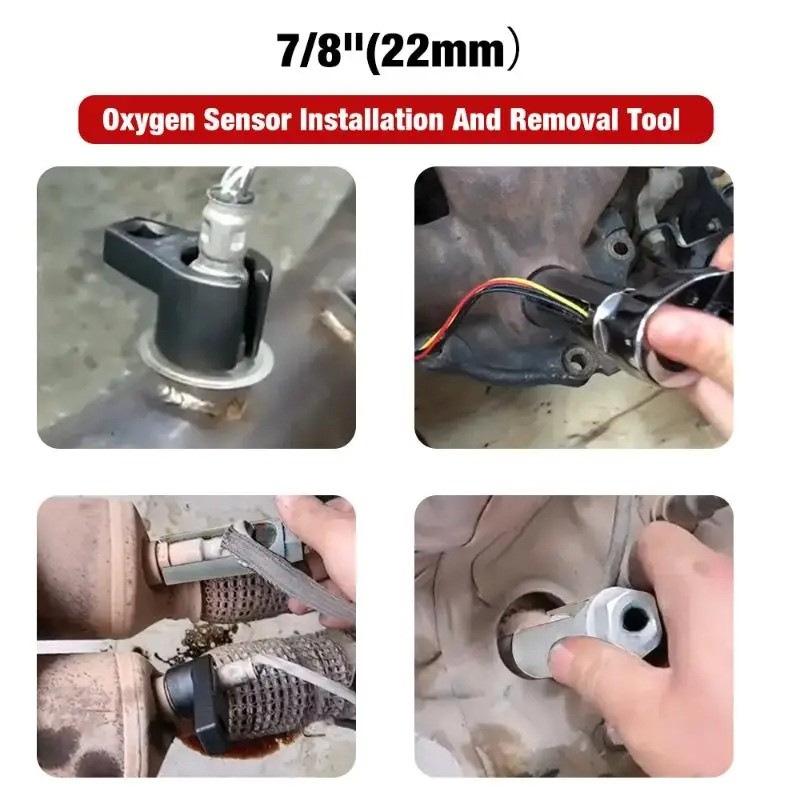 5 PCS Oxygen Sensor Socket Thread Chasers Tool Set Repair Kit Car Garage