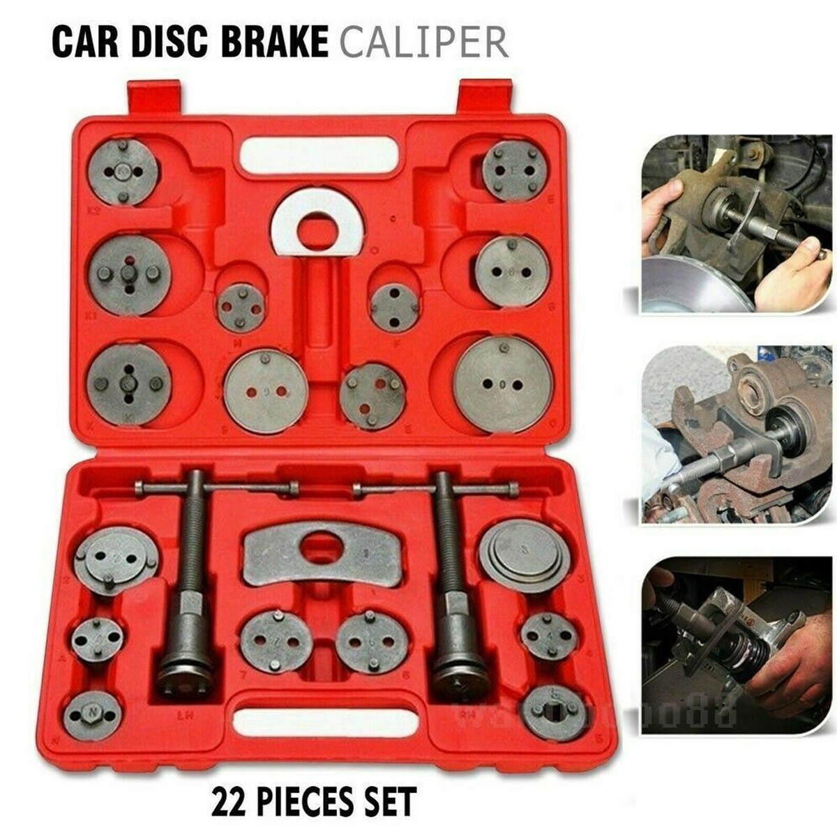 22Pcs Universal Heavy Duty Disc Brake Caliper Tool Set and Rewind Back Kit