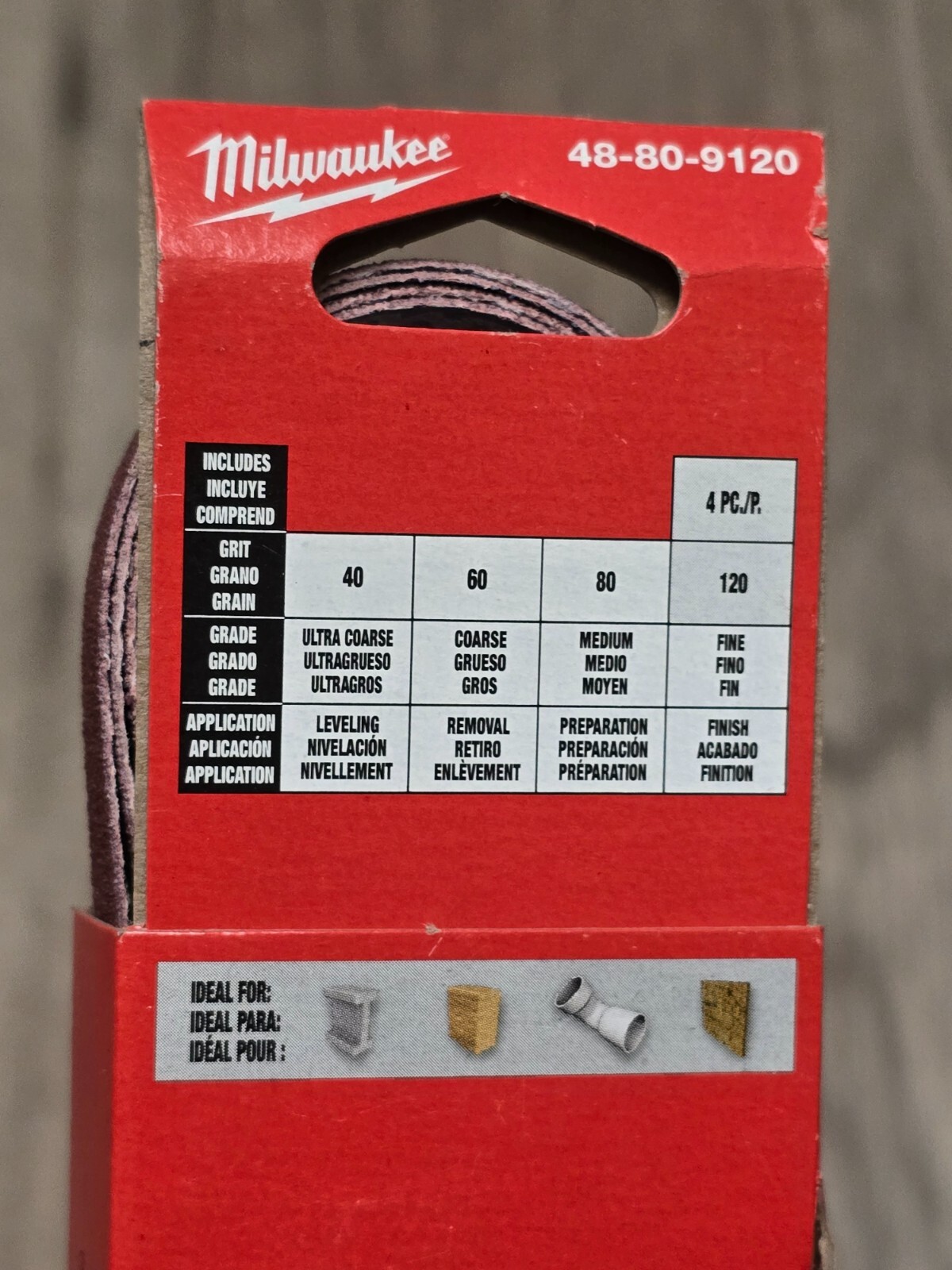 4pc Replacement Milwaukee 1/2″ x 18″ Bandfile Sanding Belts, 120 grit 48-80-9120