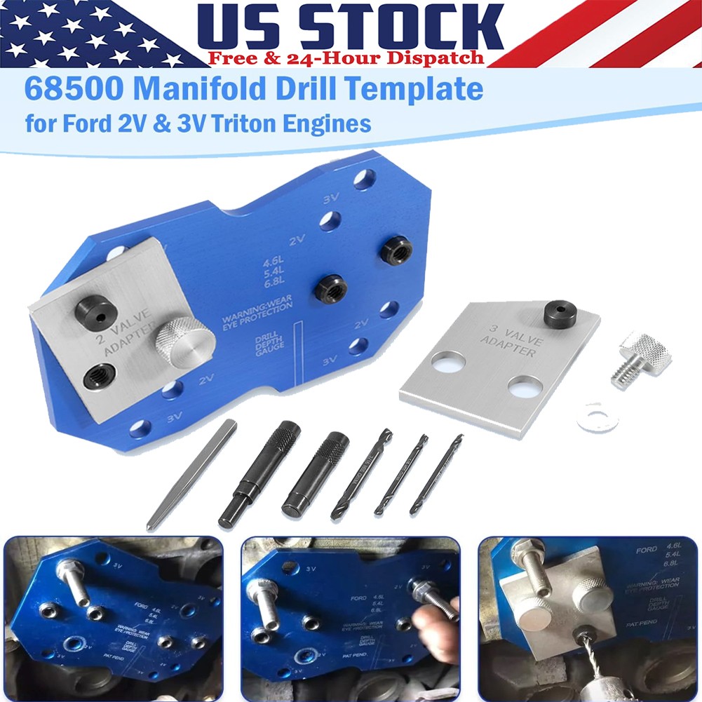 68500 Manifold Drill Template for Ford 2V & 3V 4.6L 5.4L 6.8L V10 Exhaust Tool