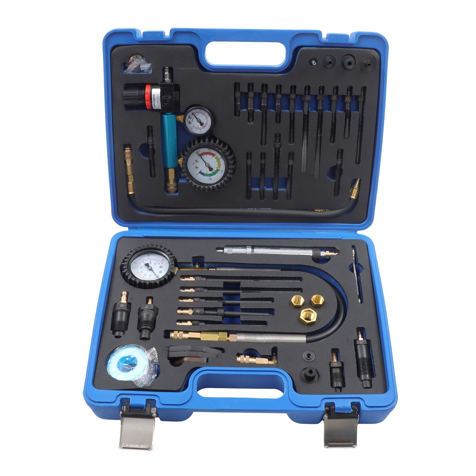 46Pcs Diesel Petrol Engine Cylinder Compression Leak Down Tester Leak Set