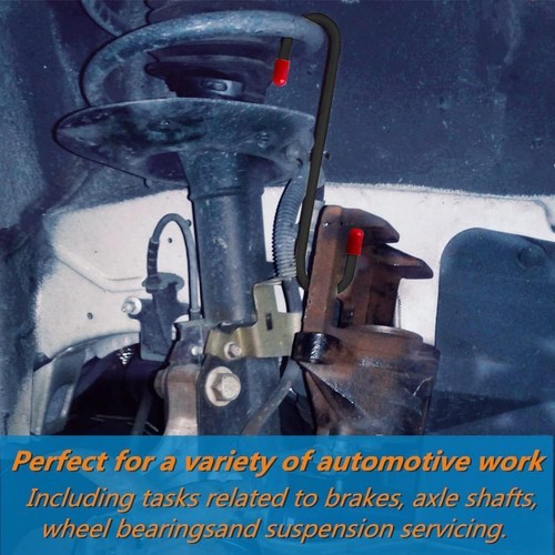 2 PCS Brake Caliper Hanger Hooks with Red Rubber Tips,Auto Black