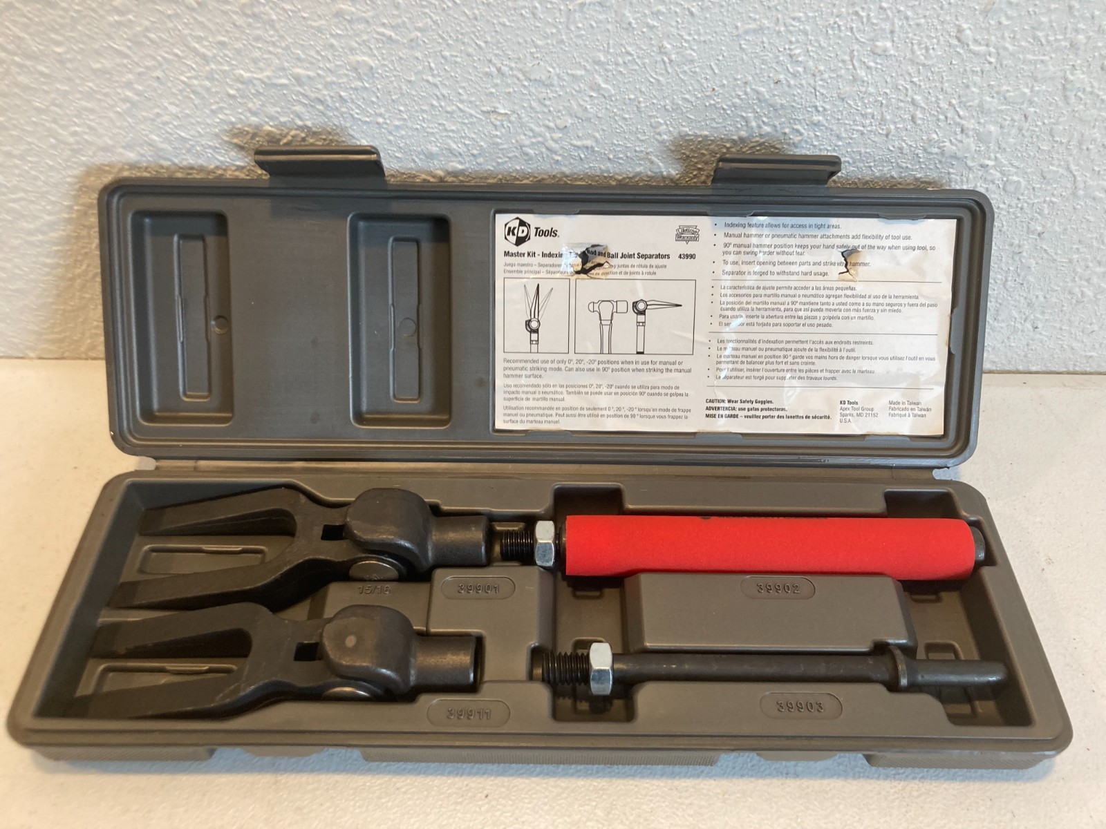 KD Tools 43990 Indexing Tie Rod Ball Joint Separator Master Kit Manual Pneumatic