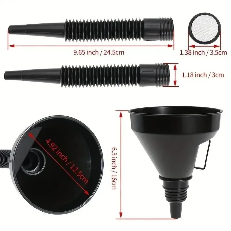 1 Pc Multi Functional Flexible Automotive Fuel Funnel: Spill-Proof Refueling & O