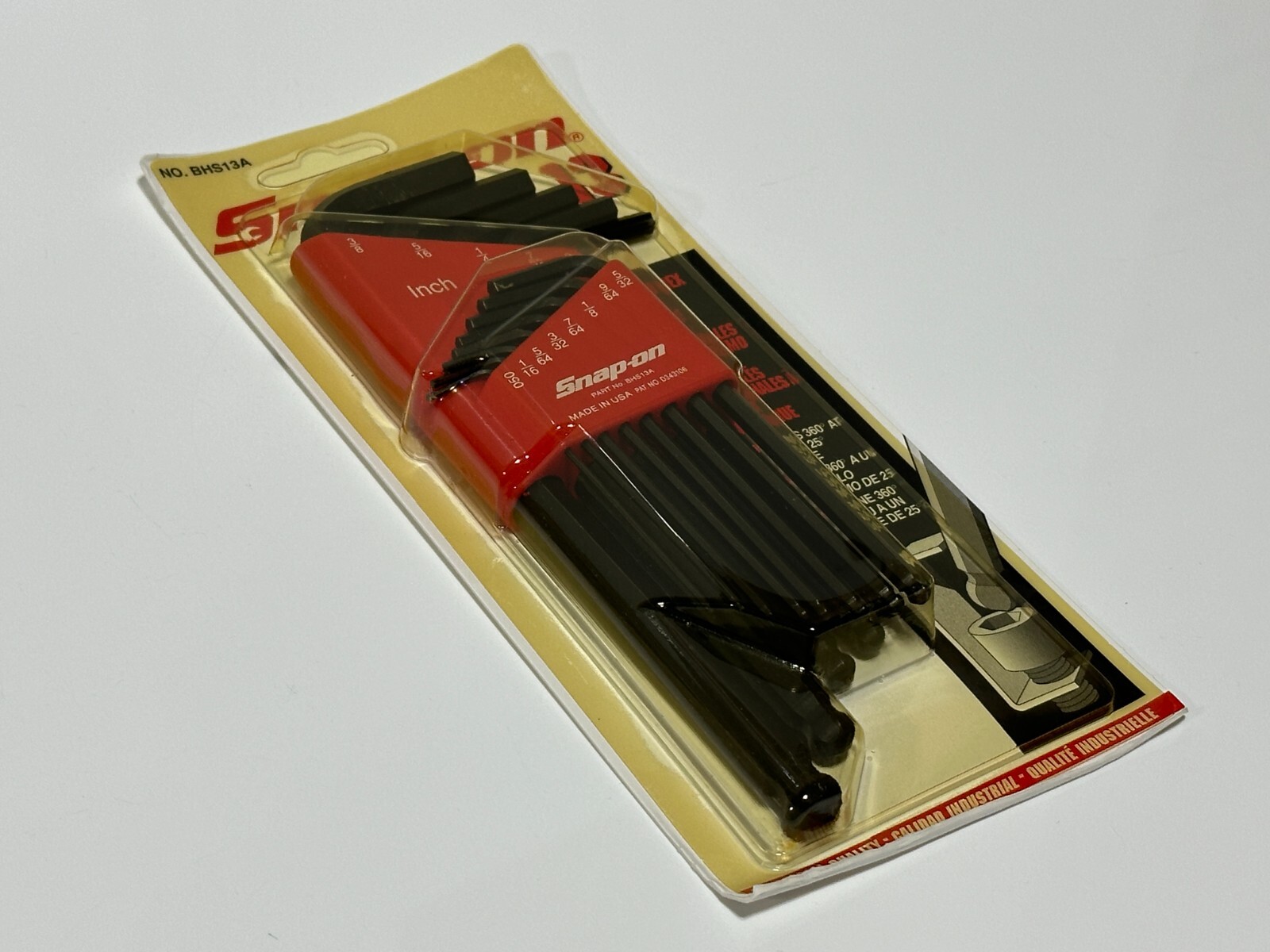 NEW Snap-On Tools BHS13A 13pc L-shaped Hex Allen Ball SAE Wrench Set, 0.05-3/8″