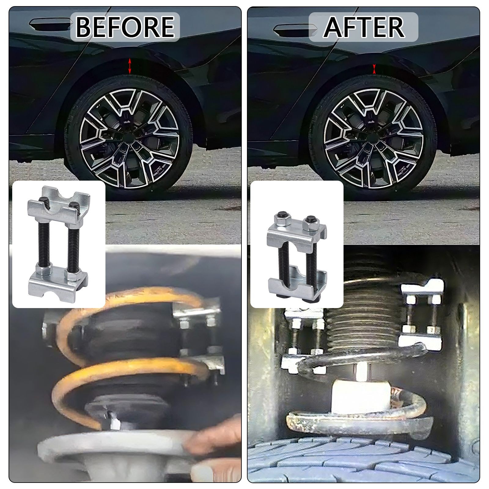 4pcs Set 2-Way Adjustable Lift Or Lower Spring Spacer Coil Spring Compressor USA