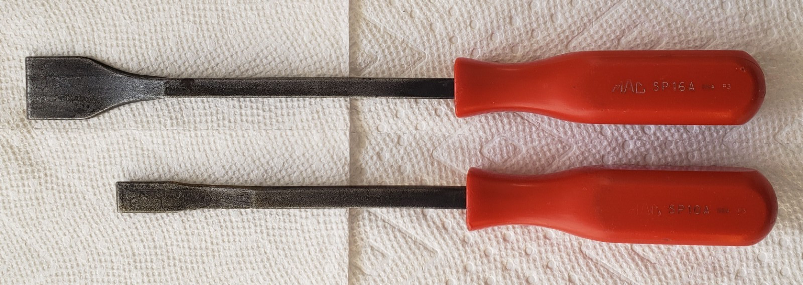 MAC Tools SP10A SP16A 2 Piece Hard Red Handle Gasket Scraper Set * listing for 2