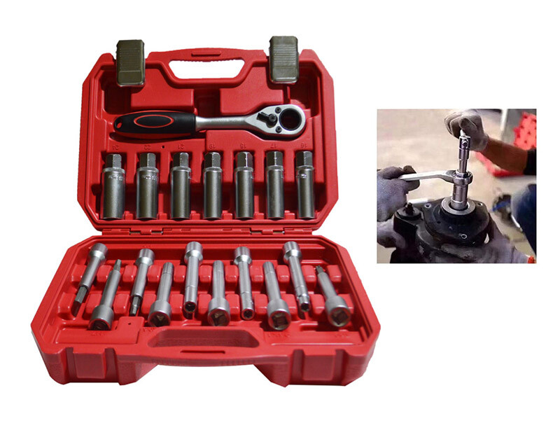 Top-grade 18pcs Suspension Shock Absorber Strut Nut Removal Tool Kit Hand 027114