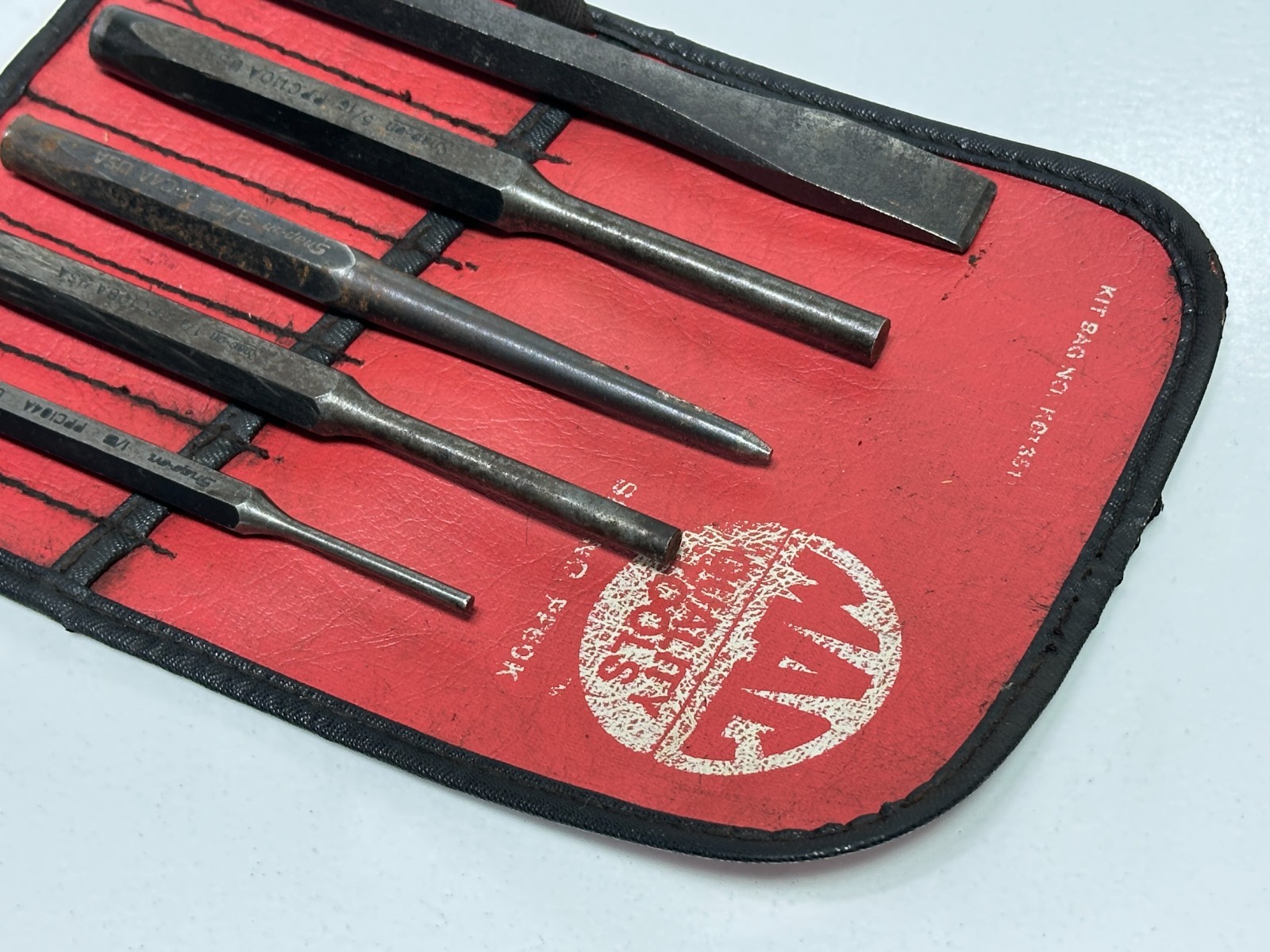 Snap-on Tools USA (MAC Kit Bag) 5pc Mixed Punch & Chisel Set Lot