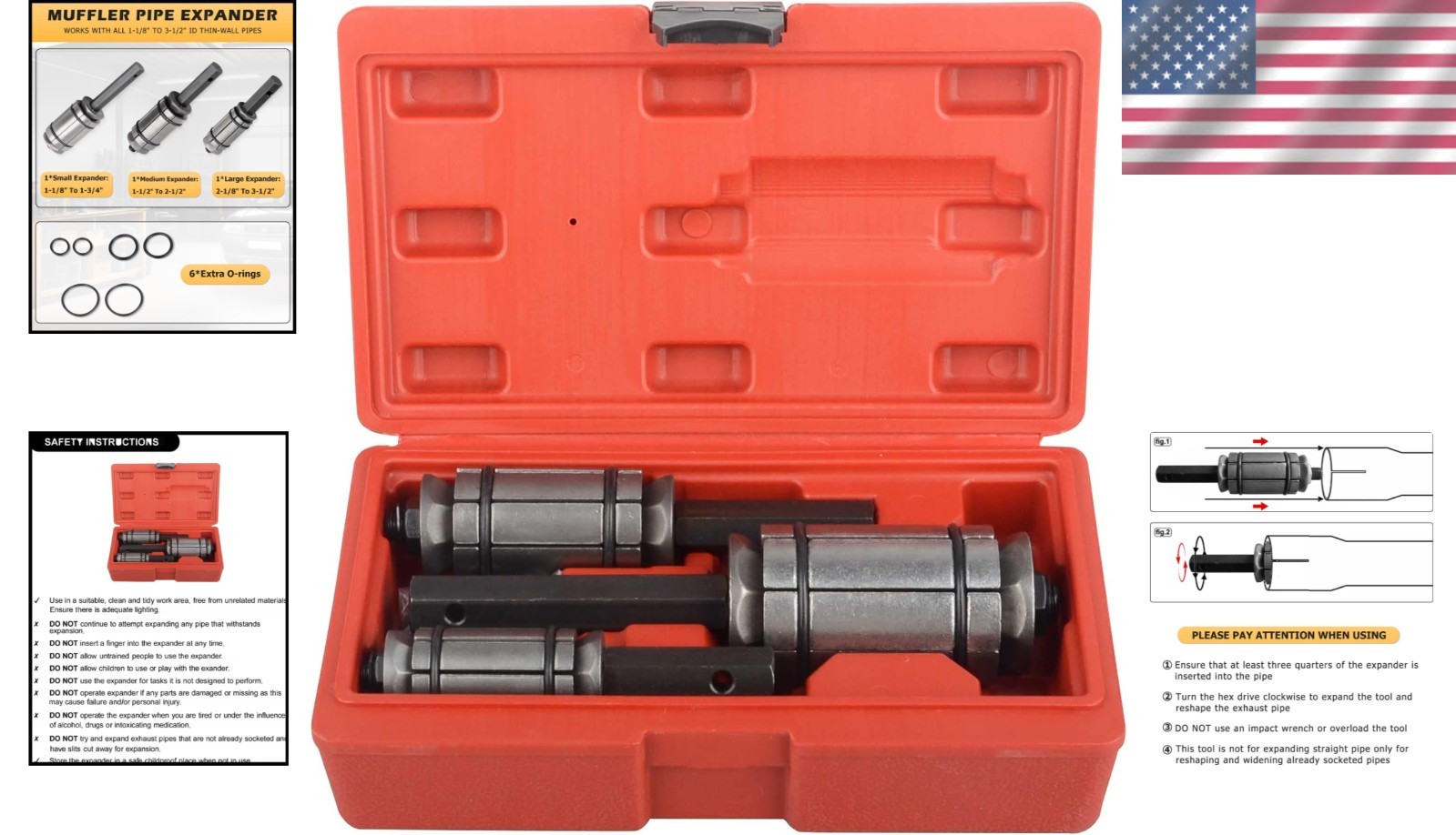 Versatile Exhaust Pipe Expander Tool Set – Suitable for Most Vehicles and Trucks