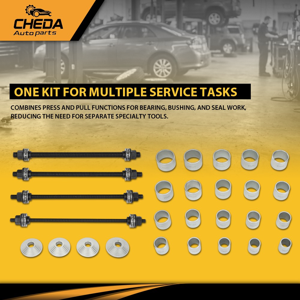 Universal Bearing Bush Seal Tool Kit Press Pull Sleeve Removal Install Set 28PCS