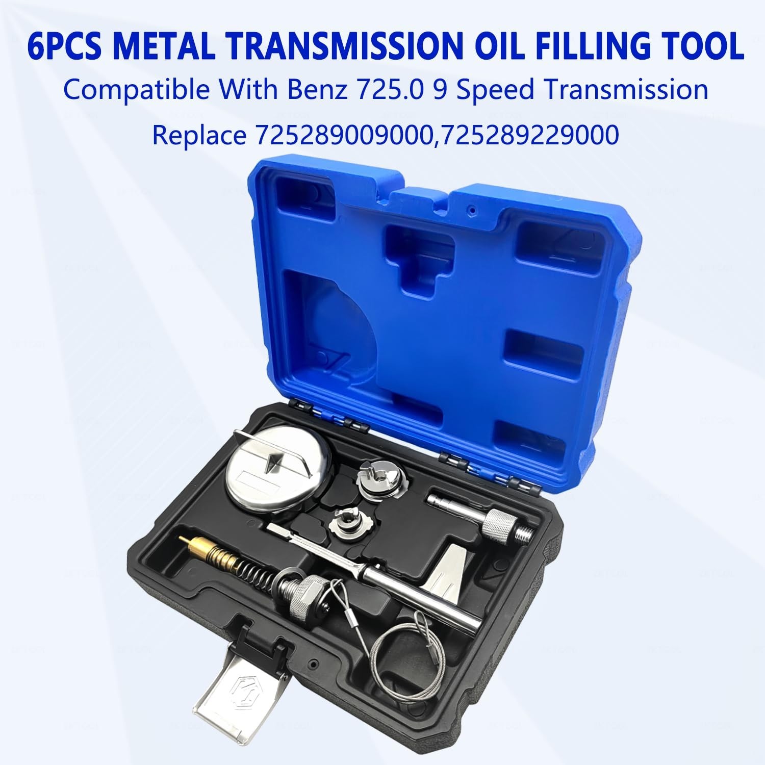 6PCS Metal Transmission Oil Filling Tool for Benz 725.0 9 Speed Transmission