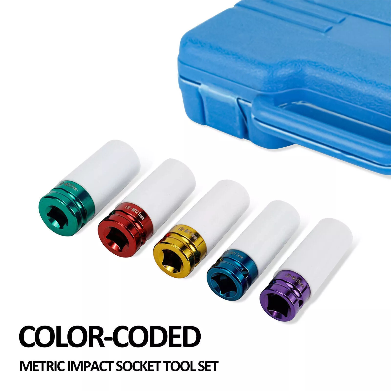 5pcs Lug Nut Socket Impact Socket Set Thin Wall Socket Wheel Protector 1/2″ USA
