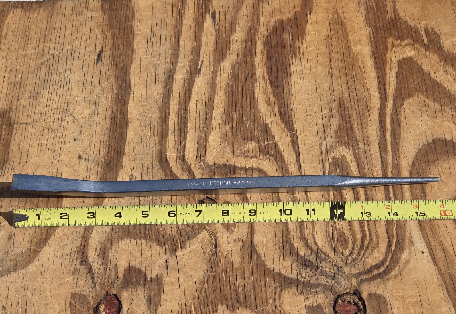 Vintage NOS =Craftsman= 1/2” Pry Bar Alignment Punch 15-3/4” Long 4283 WF USA