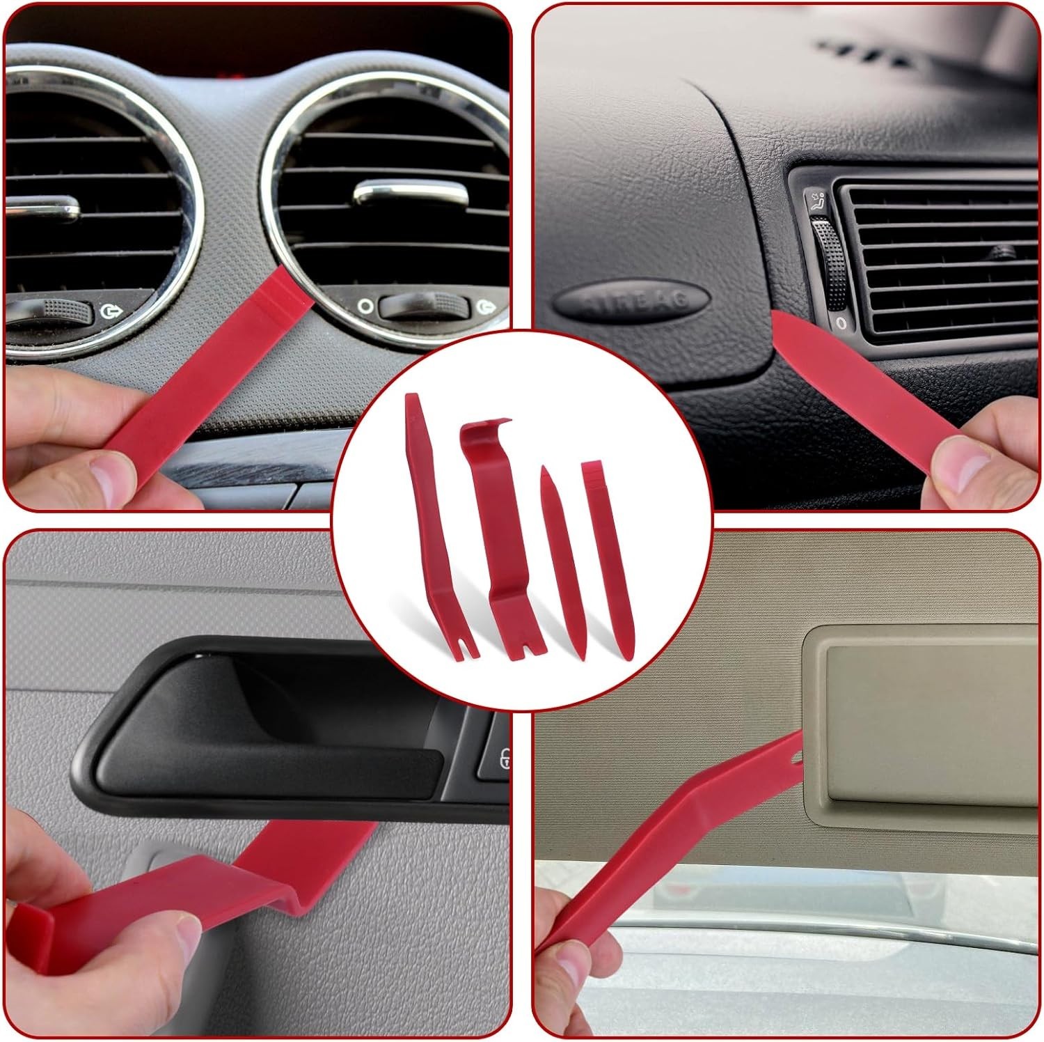 9 Pcs Auto Trim Removal Tool Set – Plastic Pry Tool Kit, Car Door Panel Windo…
