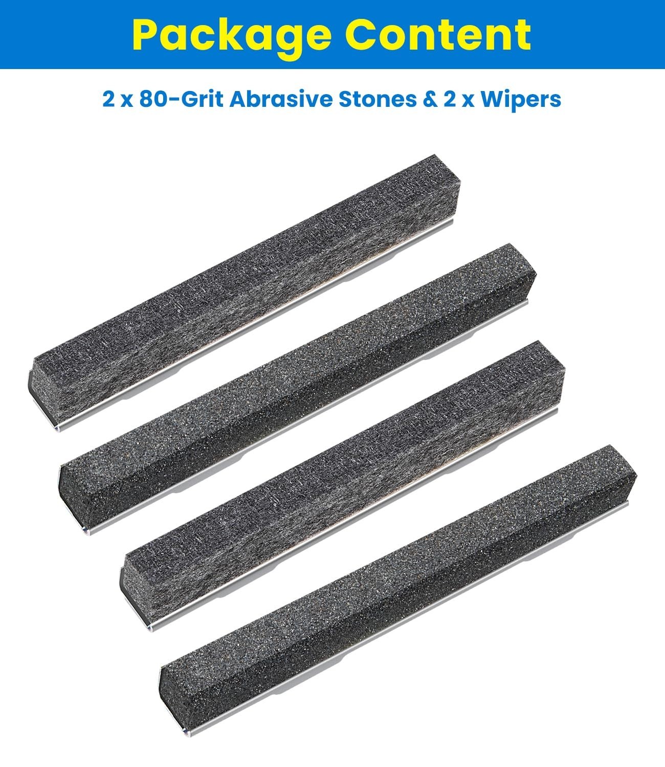 80-Grit Cylinder Hone Replacement Kit – 2 Stones & 2 Wipers for Engine Repair