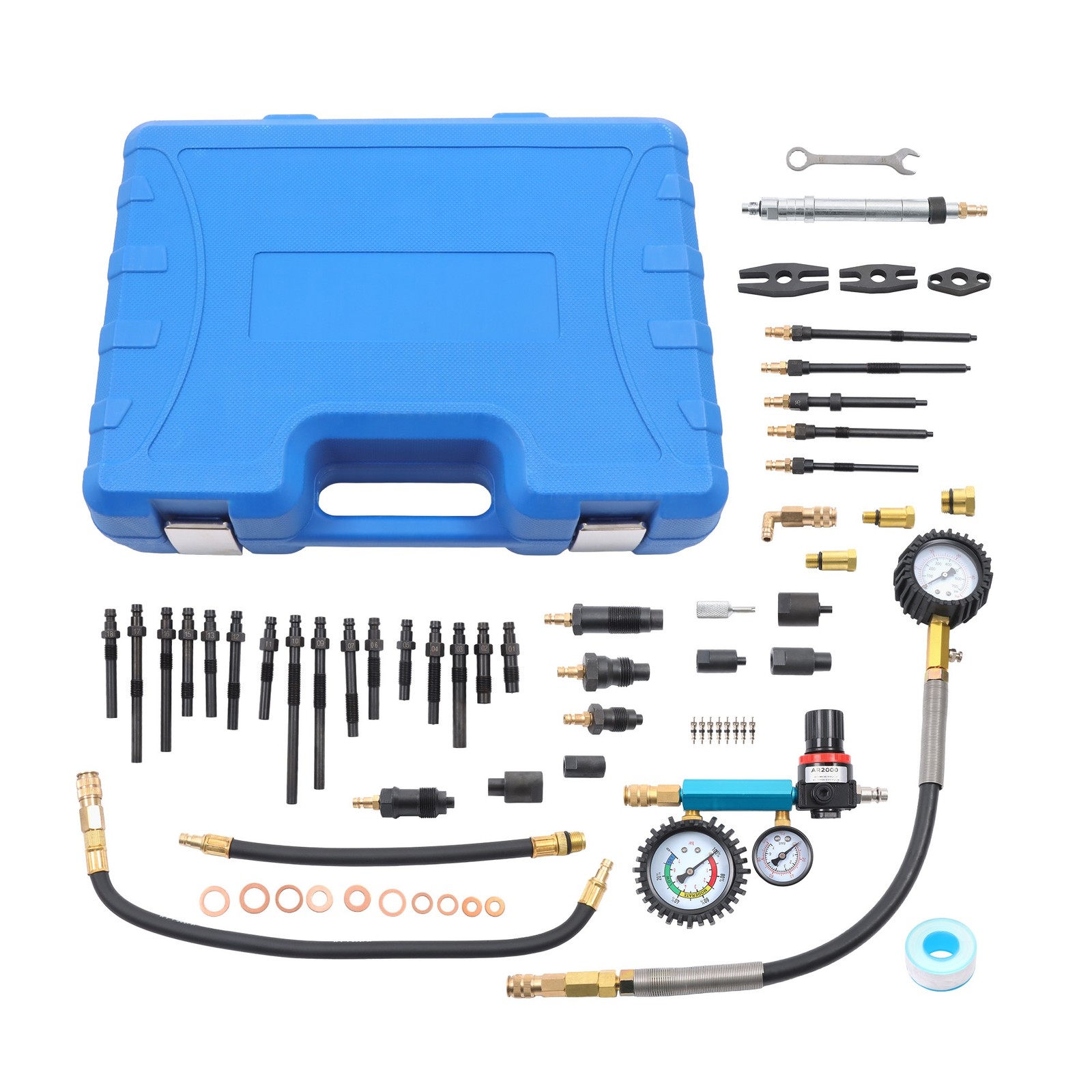46Pcs Diesel Petrol Engine Cylinder Compression Leak Down Tester Leak Set