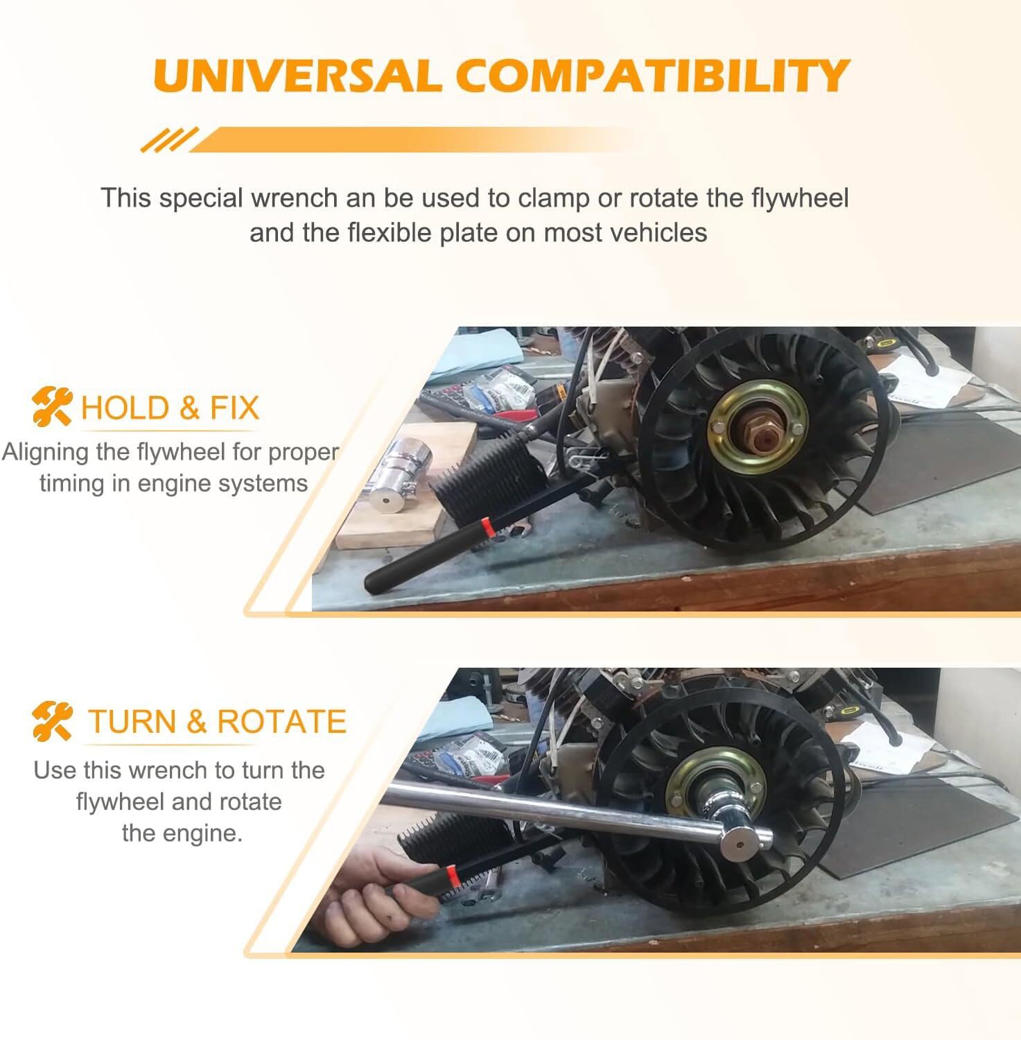 Flywheel Turner Wrench Turning Tool for Turning and Holding Flex Plates