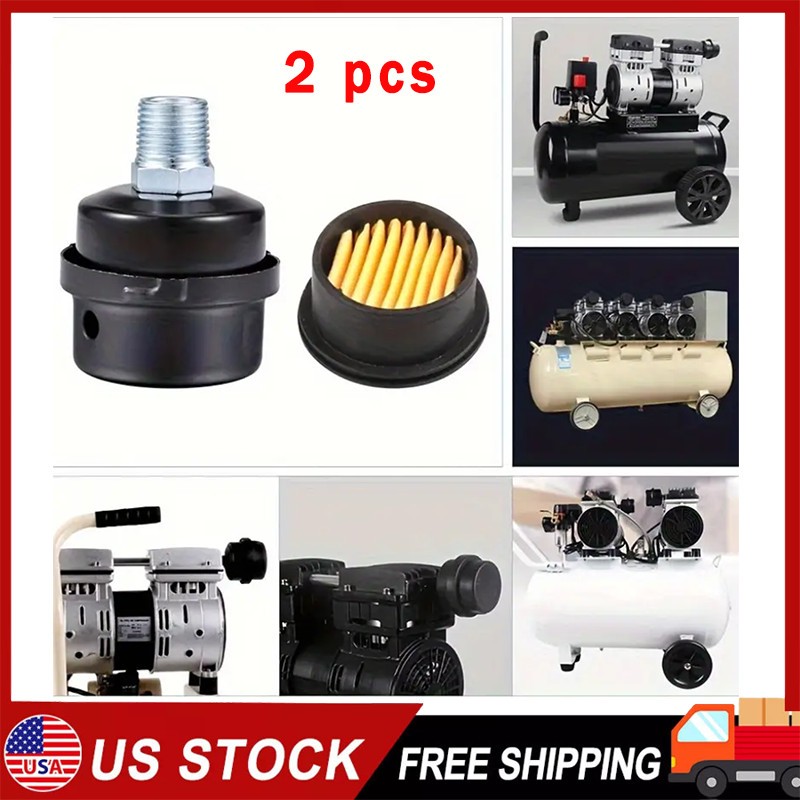 20mm 2x Air Compressor Metal Filter Intake Filter Noise Muffler Silencer 1/2″ PT
