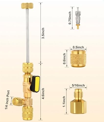 Valve Core Remover Installer Tool – Dual Size 1/4 & 5/16, 20 Valve Cores, 10 Bra