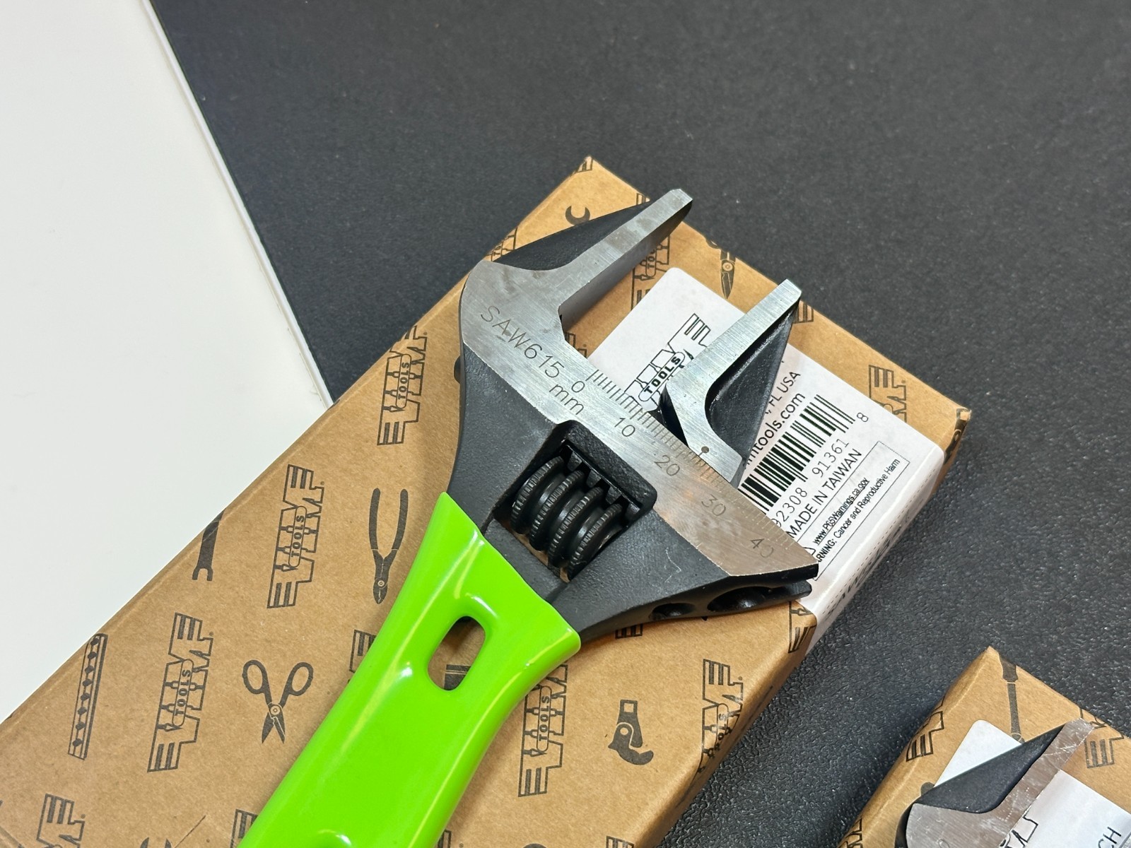 NEW VIM 2pc Green Stubby Wide Mouth Adjustable Wrench Set, 6” SAW615 & 5” SAW51