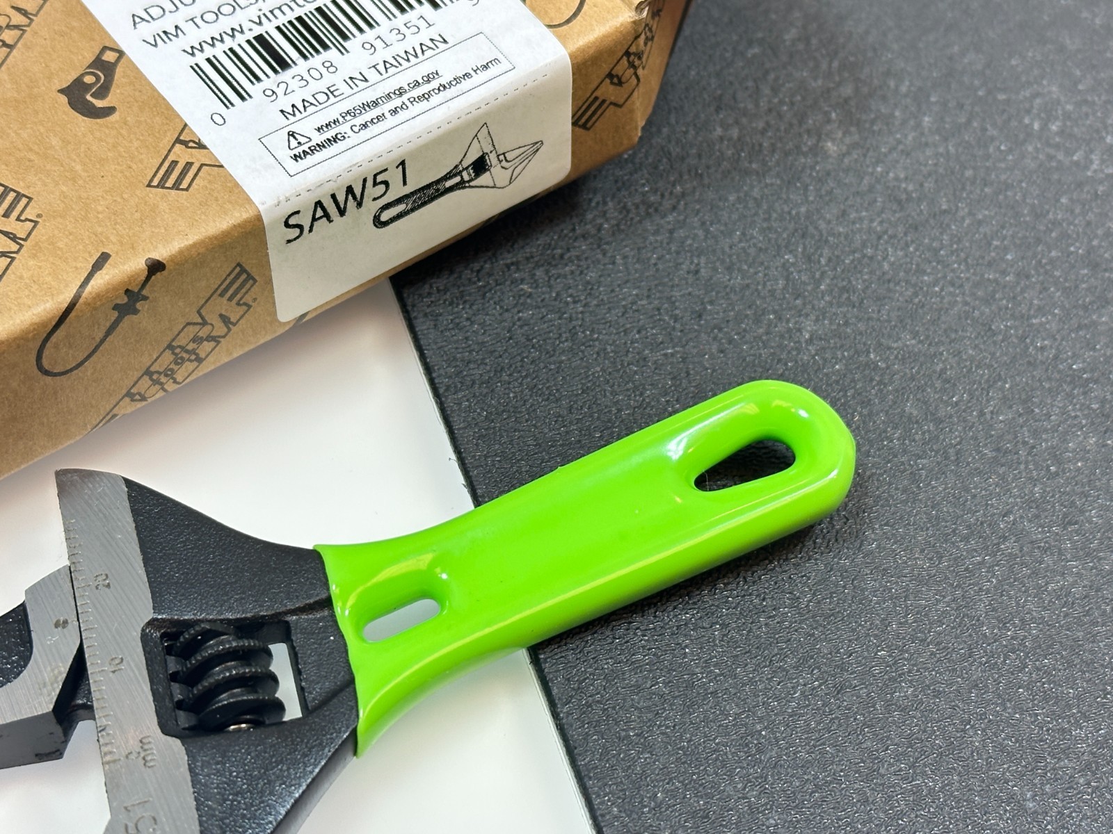 VIM 5″ Green Stubby Wide Mouth Opening Adjustable Wrench, Opens to 1-1/8″ #SAW51