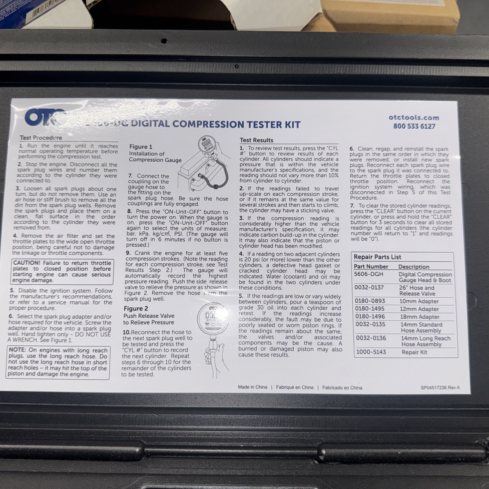 OTC 5606 Compression Tester Kit
