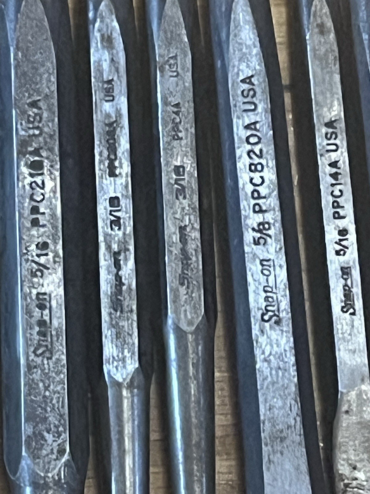 Snap-On 12 pc punch and chisel set sharp straight no mushrooming same day ship!