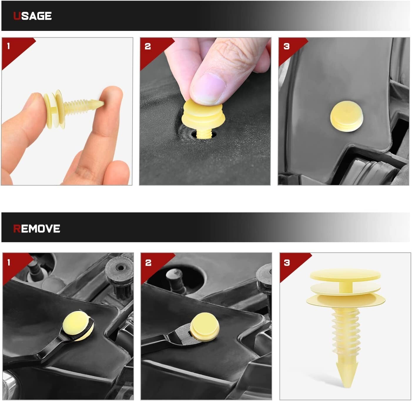 Nilight 50Pcs Front Door Trim Panel Retainers Clips 2 Years Warranty