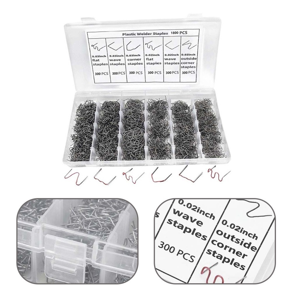 Plastic Welding Kit 1800 Pieces Stainless Steel Staples for Welder Tools