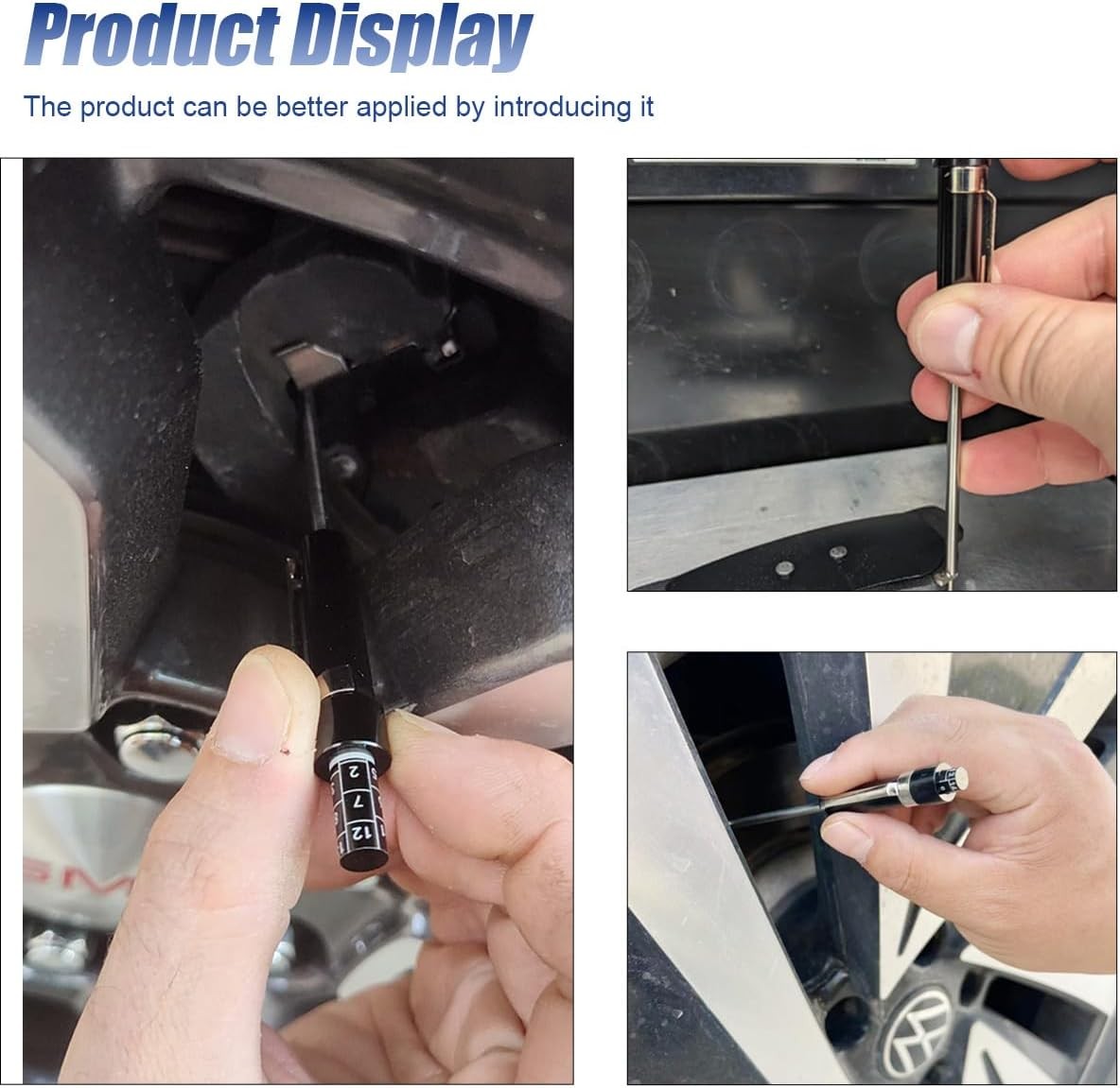 Brake Pad Thickness Gauge Tool Tire Tread Depth Measuring Pen for Car Brakes