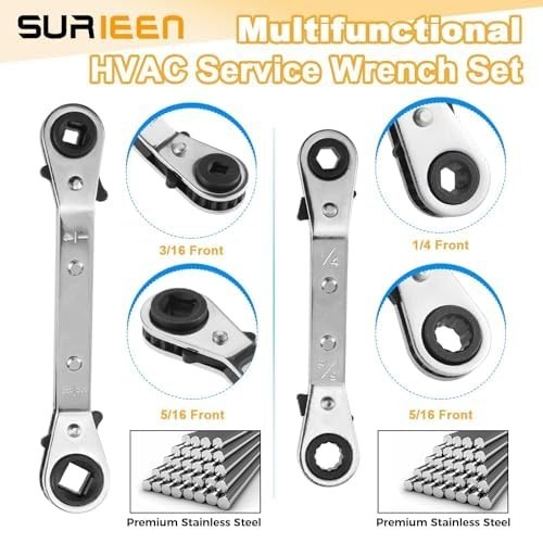 HVAC Valve Core Remover Installer Tool Set | 10pcs with Hex Bit Adapters & Dual