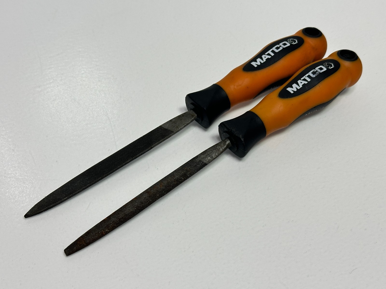Matco Tools 2pc Mini File Set, MHFS6-02 Warding & MHFS6-03 Half Round, ORANGE