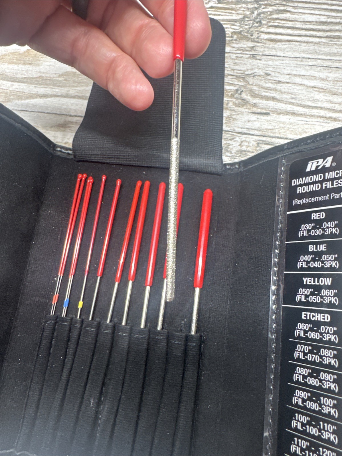 IPA 8042 DIAMOND FILES Micro-Round Terminal Chaser™ Set