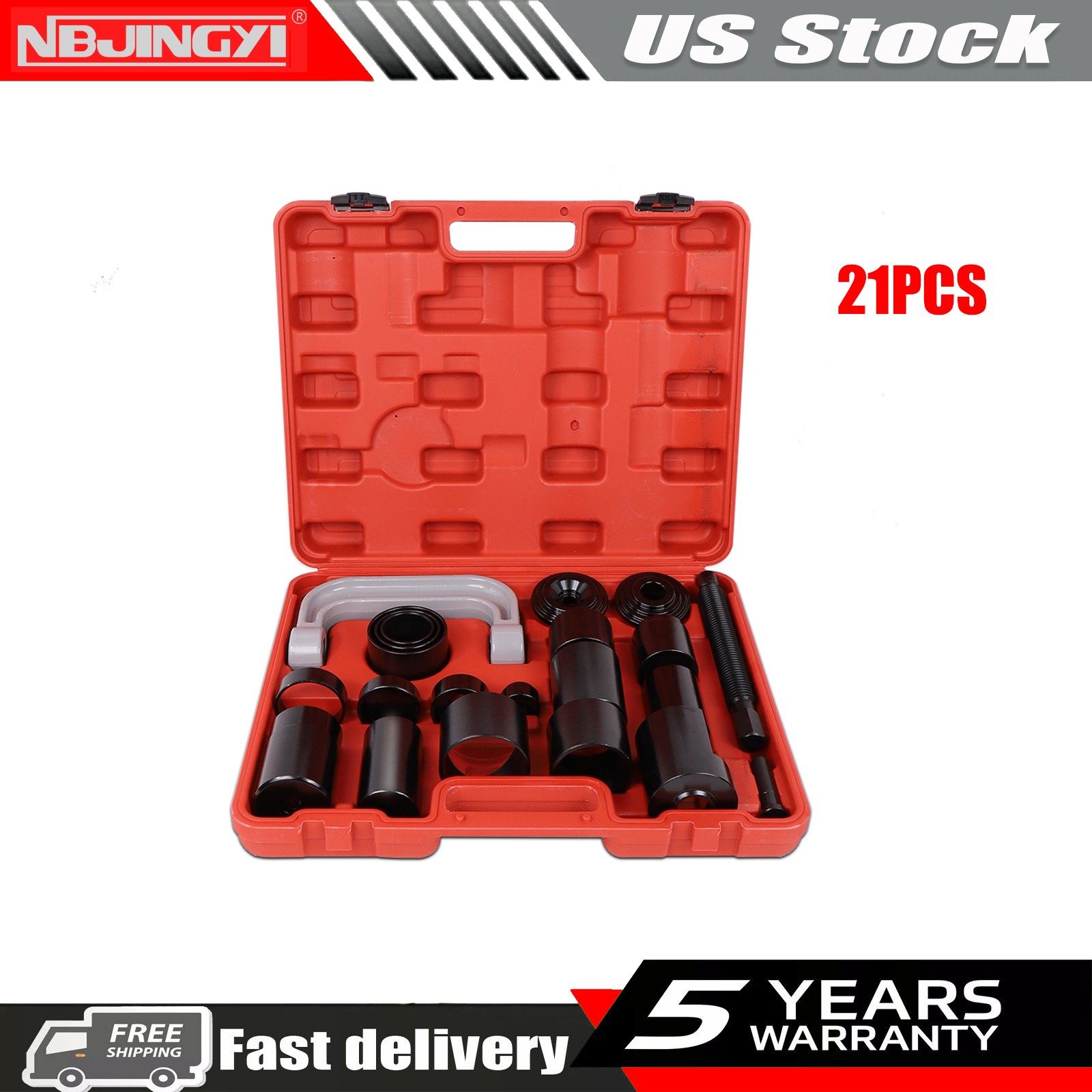 21Pcs Auto Repair Service Removal Ball Joint Press Tool Kit & Master Adapter Set